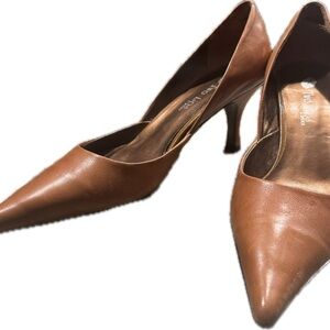 Two Lips Tan Leather Heels
